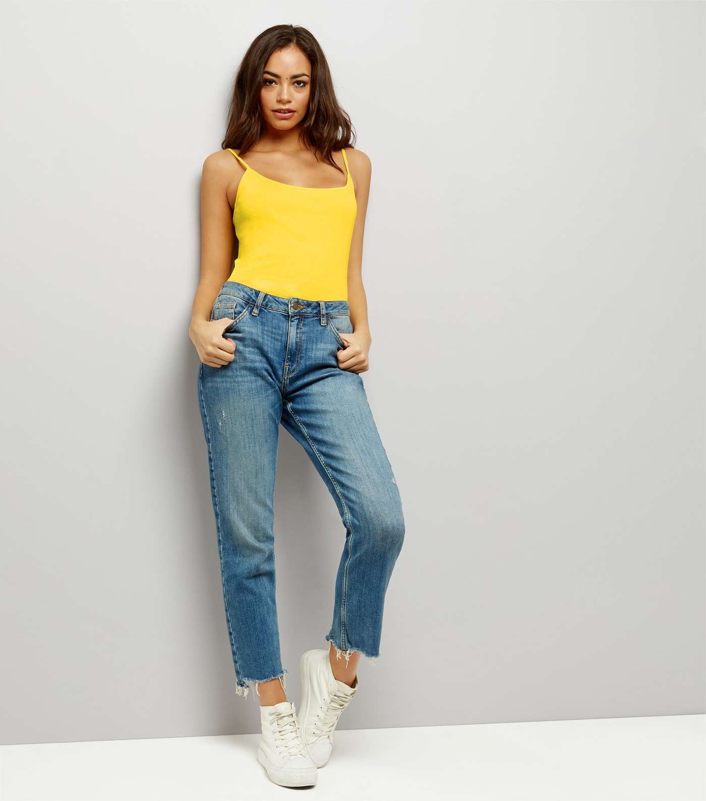 Yellow Shoestring Strap Cami Top Image 2