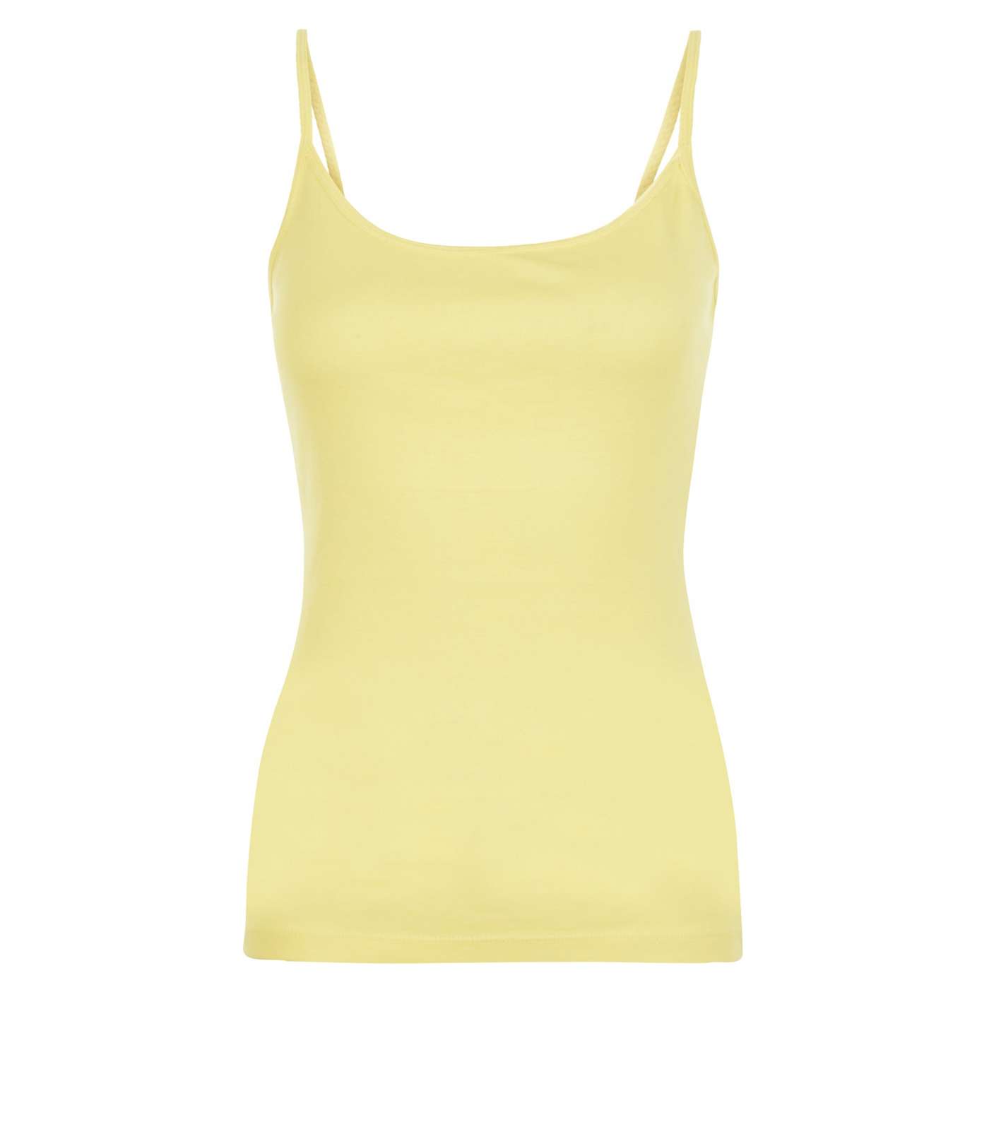 Pale Yellow Shoestring Strap Cami Top Image 4