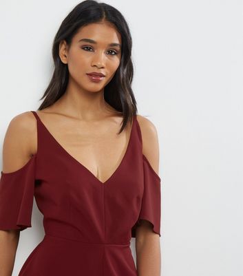 cold shoulder jumpsuit new look
