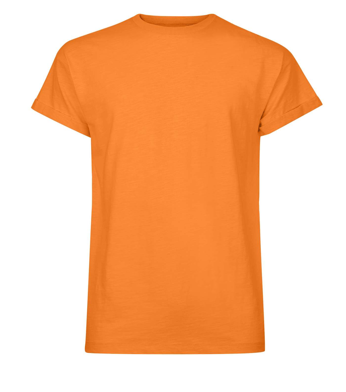 Orange Cotton Rolled Sleeve T-Shirt Image 4