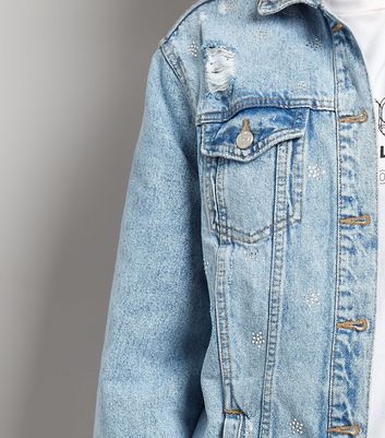 Pale Blue Oversized Denim Jacket New Look