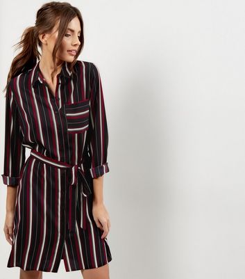 new look striped shirt dress