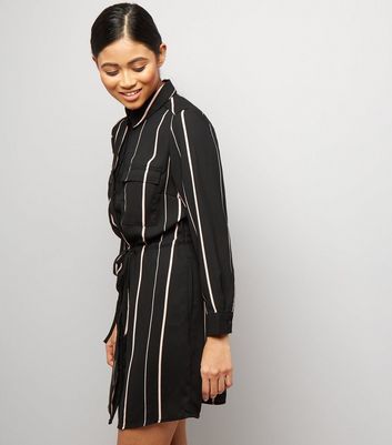 New Look Striped Shirt Dress Top 