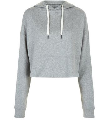 gray crop hoodie