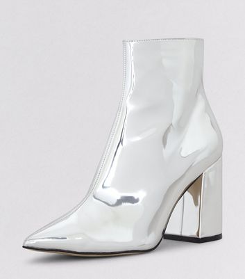 Silver boots new look Outlet