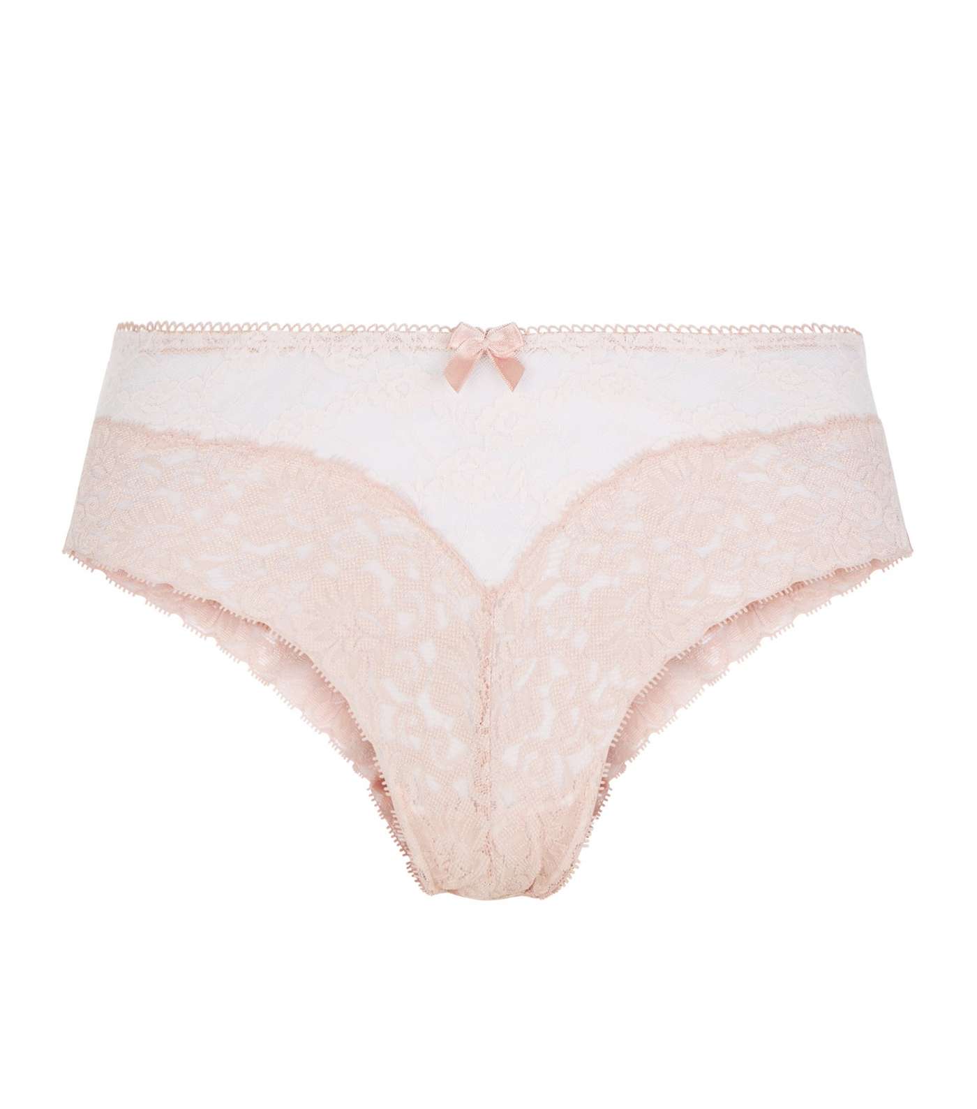 Pink Two Tone Lace Brazilian Briefs Image 3