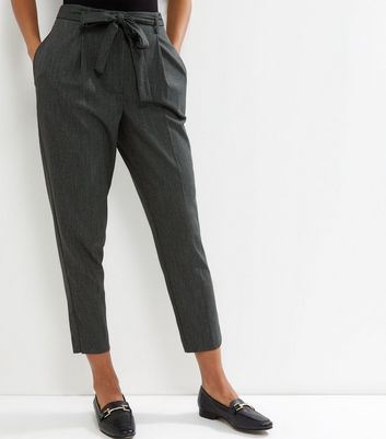 tie waist cropped trousers