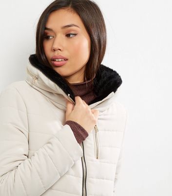 cream padded puffer jacket