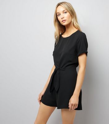 ladies black short playsuits