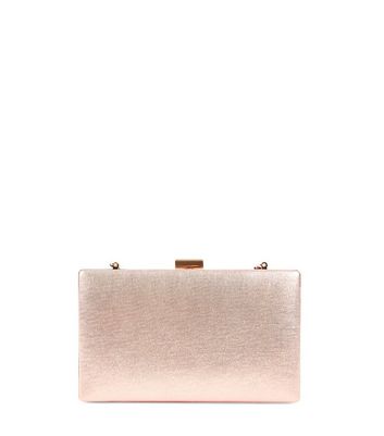 metallic rose gold clutch