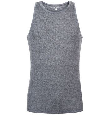 Grey Marl Ribbed Vest New Look