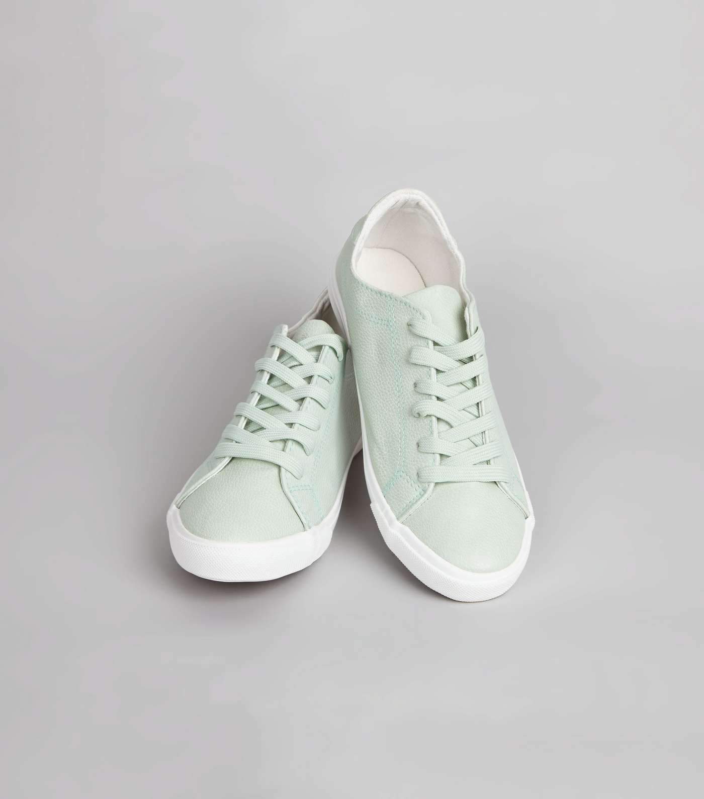 Mint Green Lace Up Trainers Image 4