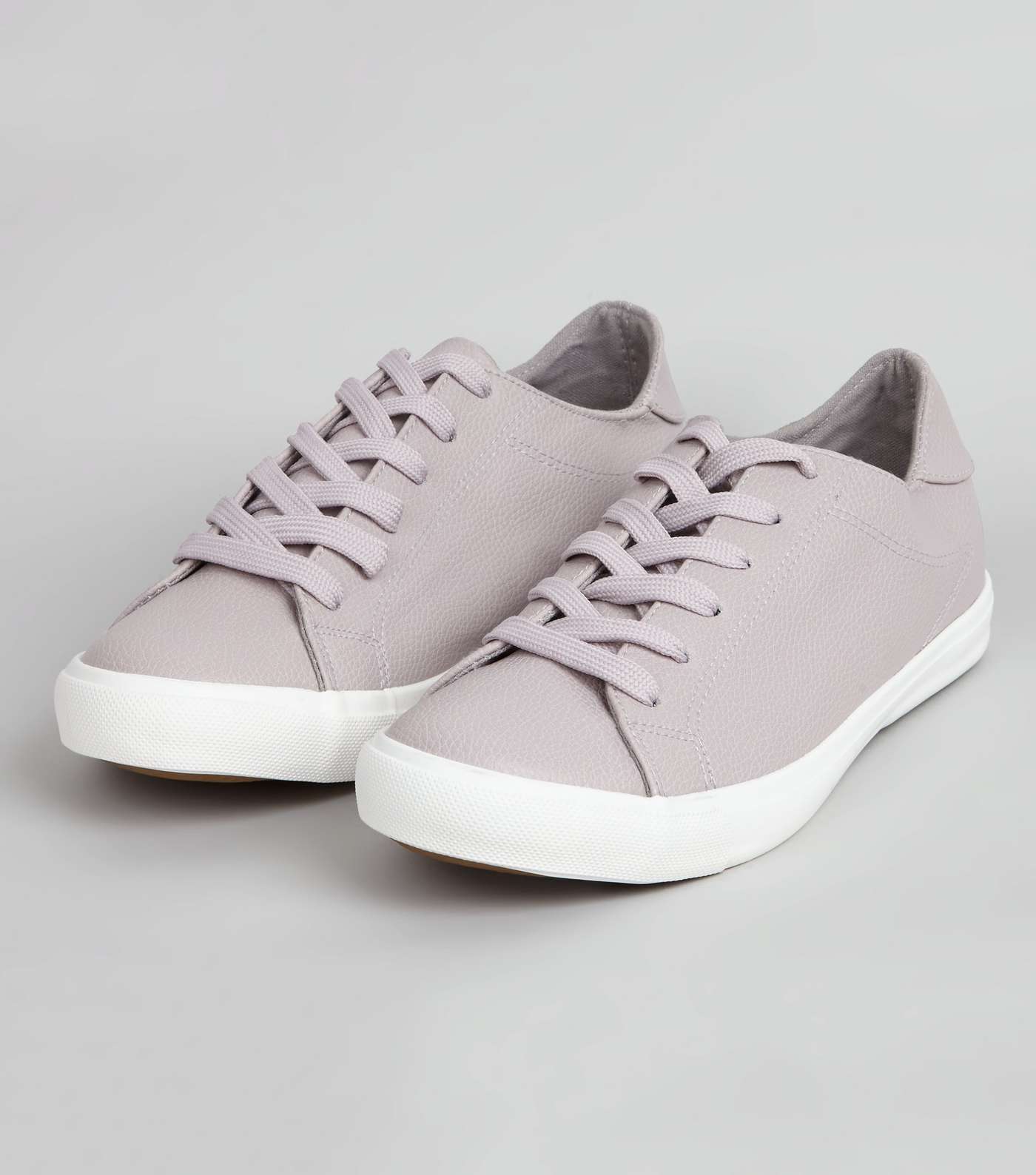 Lilac Lace Up Contrast Sole Trainers Image 4