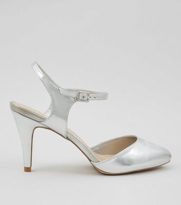 new look wide fit silver shoes