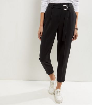 black pants with belt