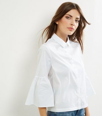 White Bell Sleeve Shirt | New Look