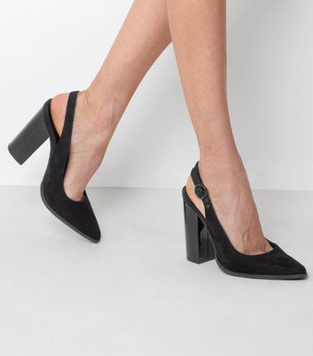 black block heel slingback