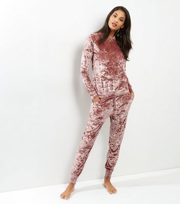 pink velvet joggers