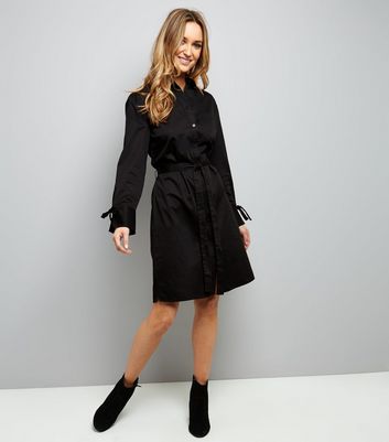 new look black shirt dress