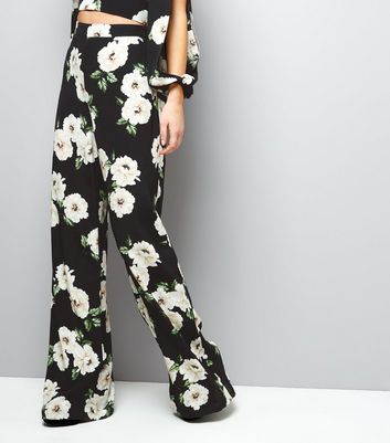 floral flared trousers