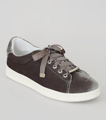 grey velvet sneakers