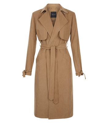 new look suede trench coat