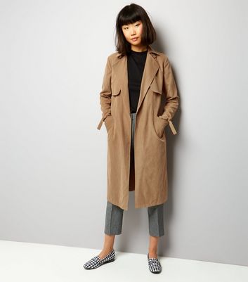 new look suede trench coat