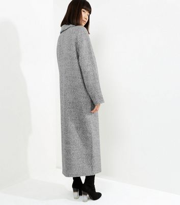 grey boucle coat womens