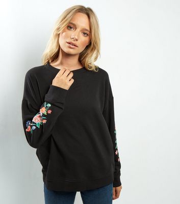 floral sleeve sweater