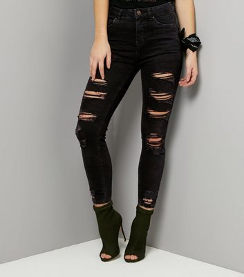 excentrisk hage Mellemøsten New Look Black Ripped Skinny Jeans Austria, SAVE 41% -  motorhomevoyager.co.uk