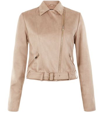 Stone Suedette Jacket New Look