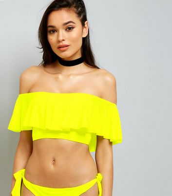 yellow tube top bikini