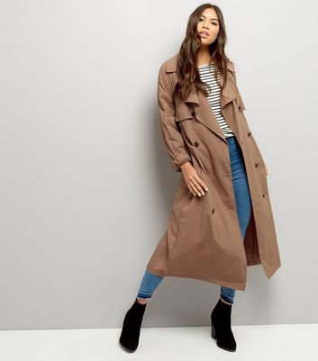 Brown Button Front Belted Trench Coat Brown Button Front Belted Trench Coat