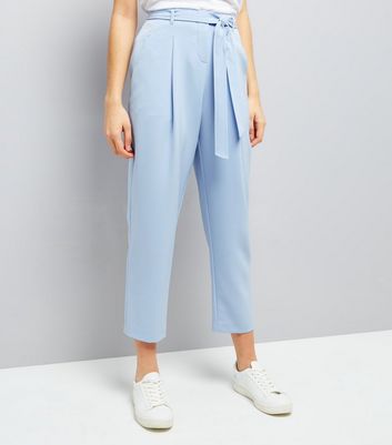 Stone Belted High Waist Trousers  New Look