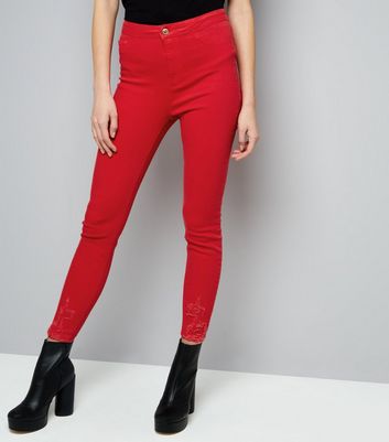Red jeans new look Clearance