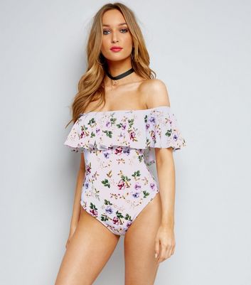 bardot frill swimsuit