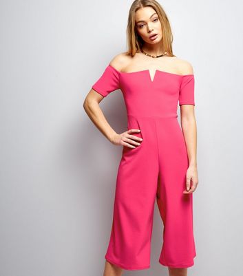 pink bardot jumpsuit