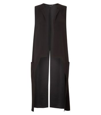 ladies long black waistcoat