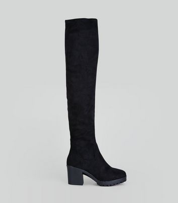 new look over the knee chunky heeled boot