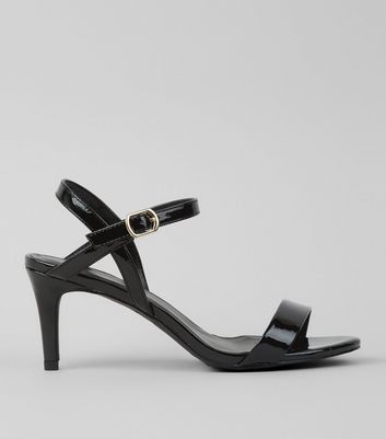 black patent sandals