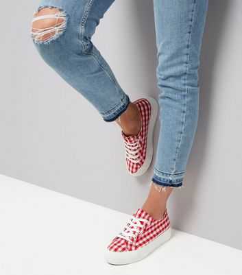 Red gingham hot sale sneakers