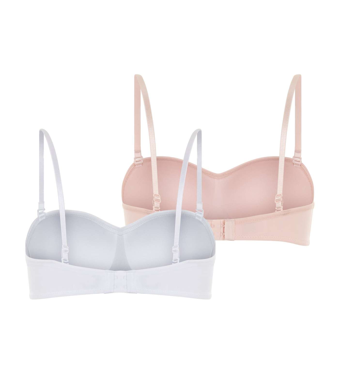 Girls 2 Pack White and Pink Bandeaus Image 2