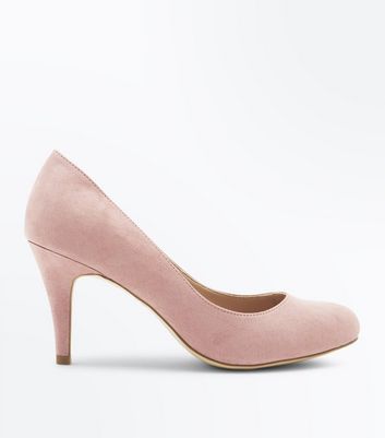 Wide Fit Pink Suedette Court Shoes New Look