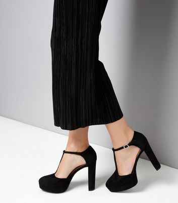 new look black platform heels