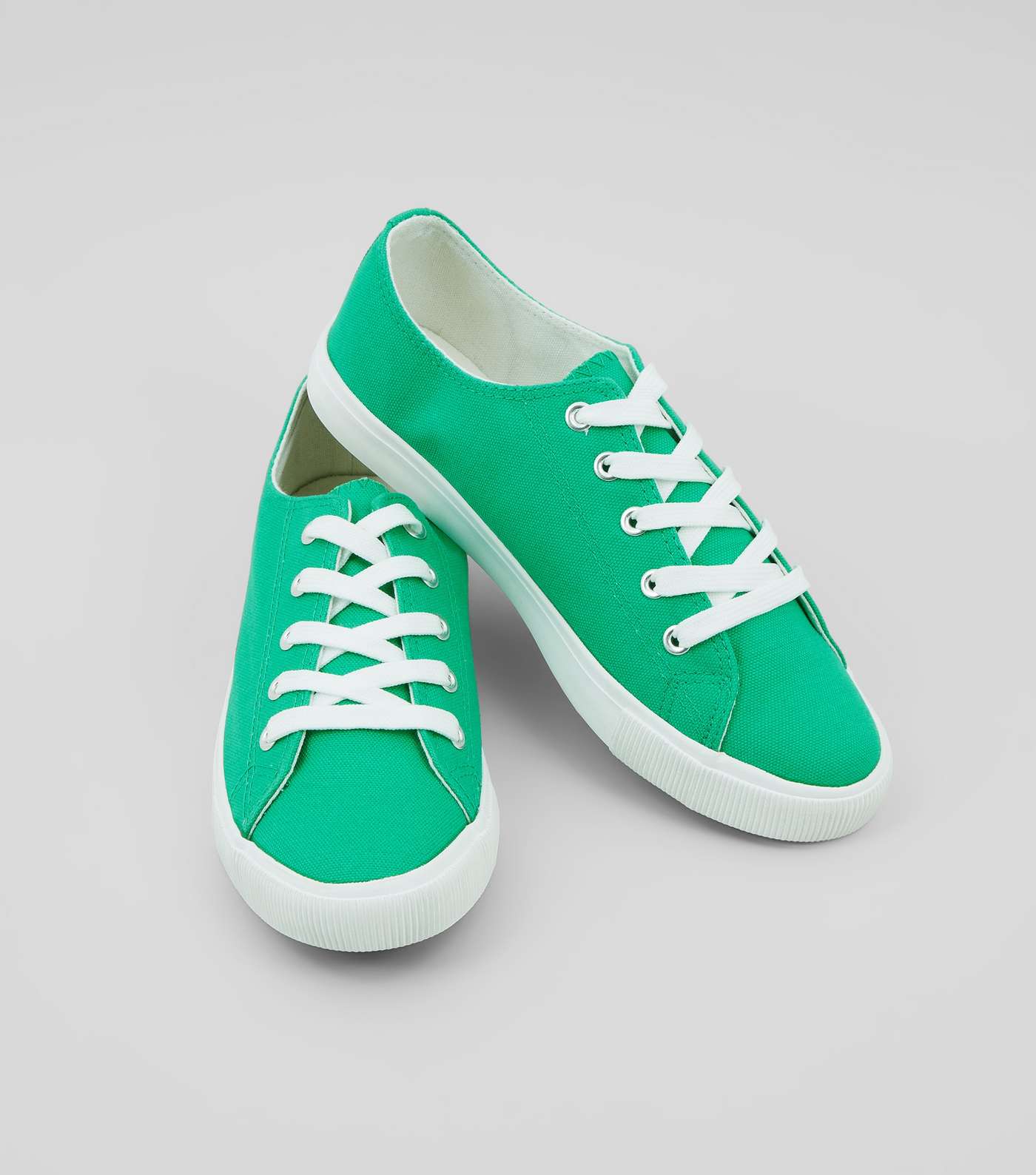 Green Lace Up Trainers Image 4