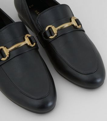 Black Snaffle Trim Loafers | New Look