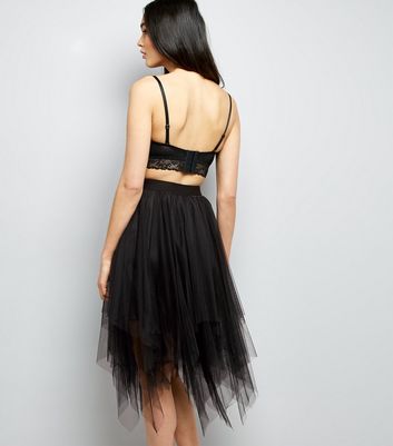 black tulle skirt new look