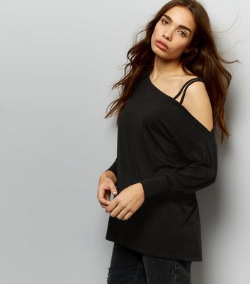 black off the shoulder jumper