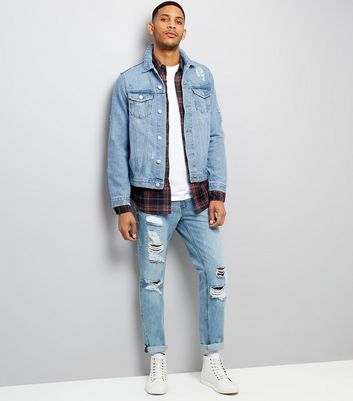 ripped denim jacket men