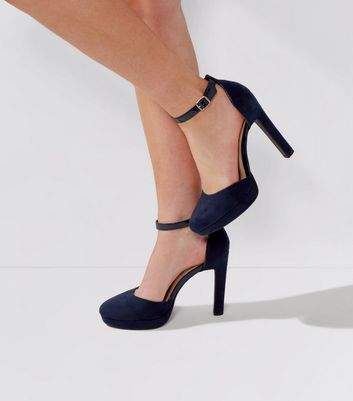 navy court shoes new look